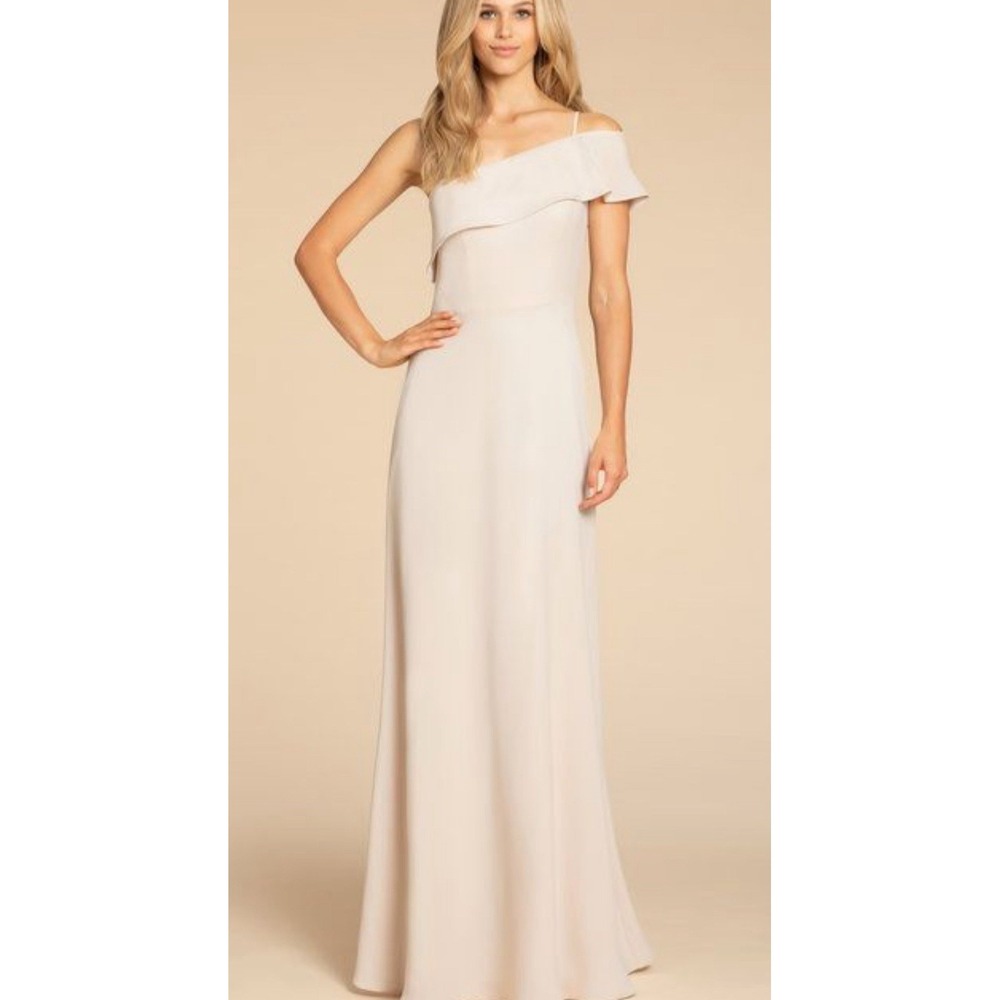 NWT Hayley Paige Chiffon Occasions Bridesmaid Dress size 22 Beige